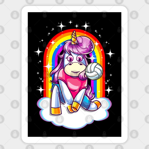 Volleyball Unicorn Sports Cute Team Player Coach Mom Sticker by E